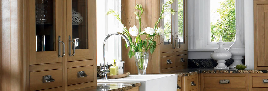 natural oak shaker style kitchen